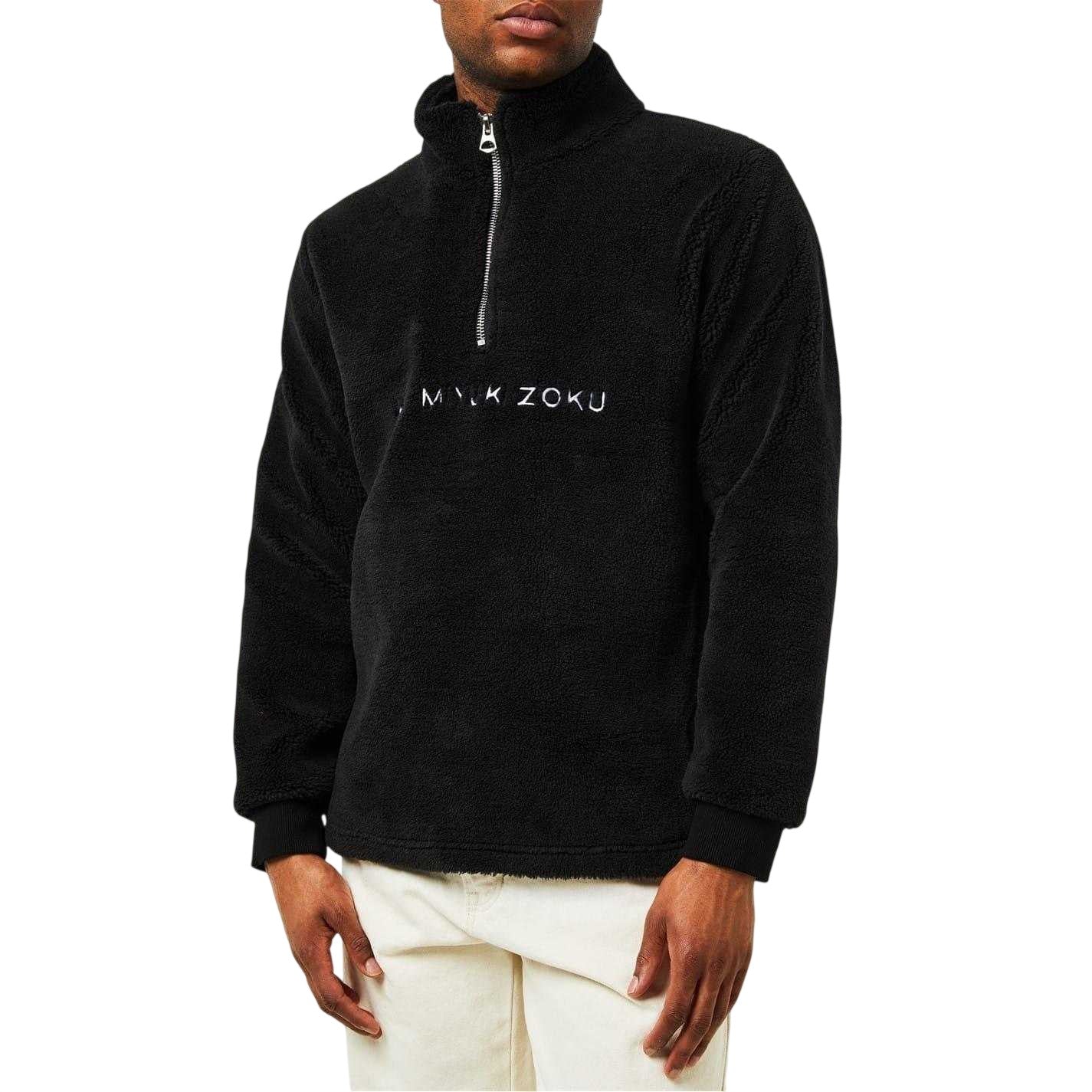 Black - Side - MKI MIYUKI ZOKU Mens V2 Sherpa Quarter Zip Top