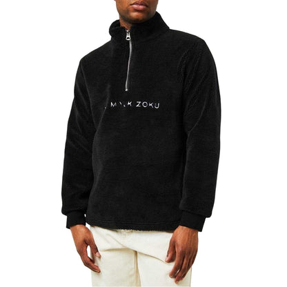 Black - Side - MKI MIYUKI ZOKU Mens V2 Sherpa Quarter Zip Top