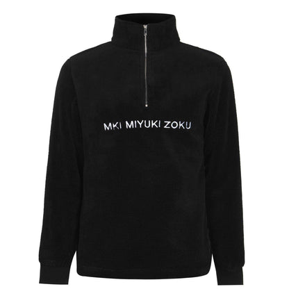Black - Front - MKI MIYUKI ZOKU Mens V2 Sherpa Quarter Zip Top
