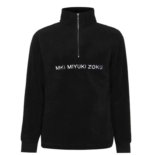 Black - Front - MKI MIYUKI ZOKU Mens V2 Sherpa Quarter Zip Top