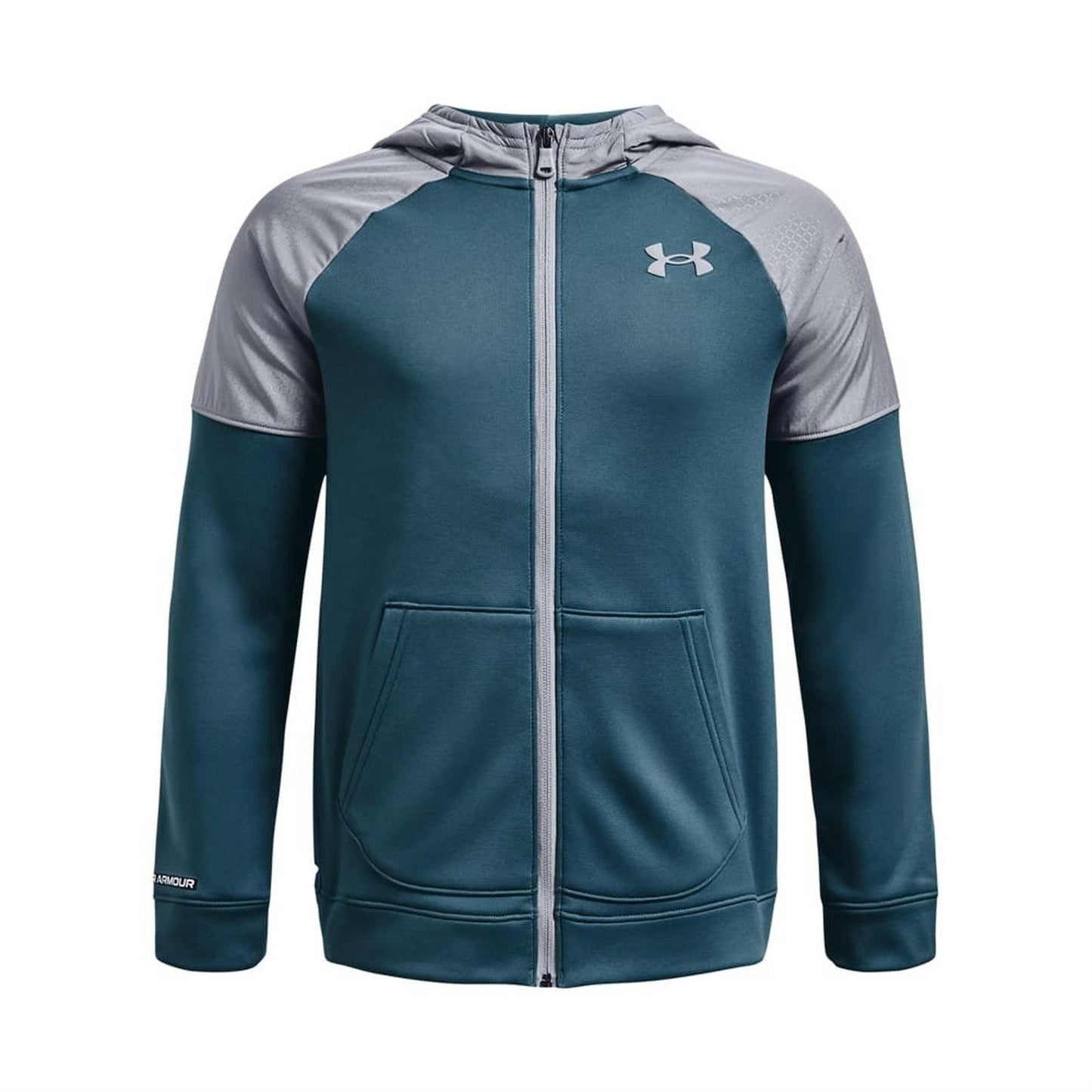 Blue - Front - Under Armour Boys Grid Fleece Hoodie
