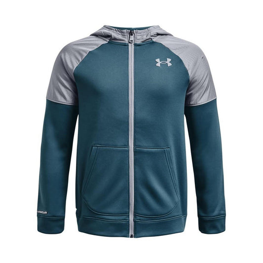 Blue - Front - Under Armour Boys Grid Fleece Hoodie