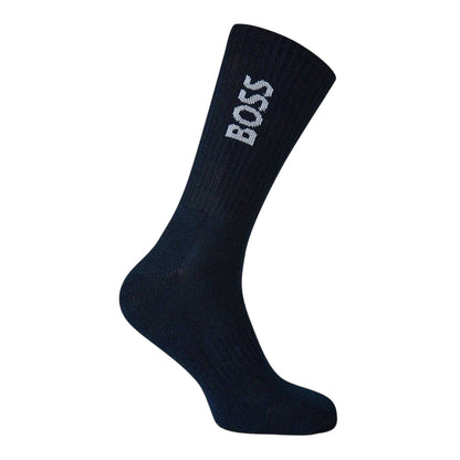 Black-White-Navy - Back - Boss Mens Crew Socks