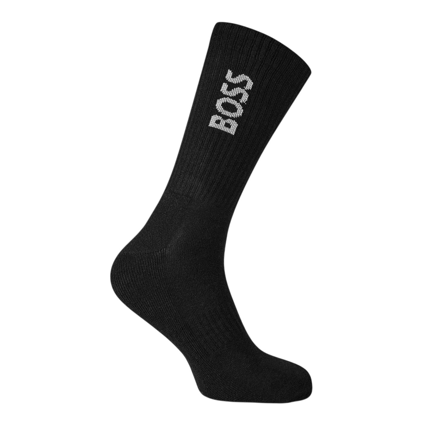 Black-White-Navy - Side - Boss Mens Crew Socks