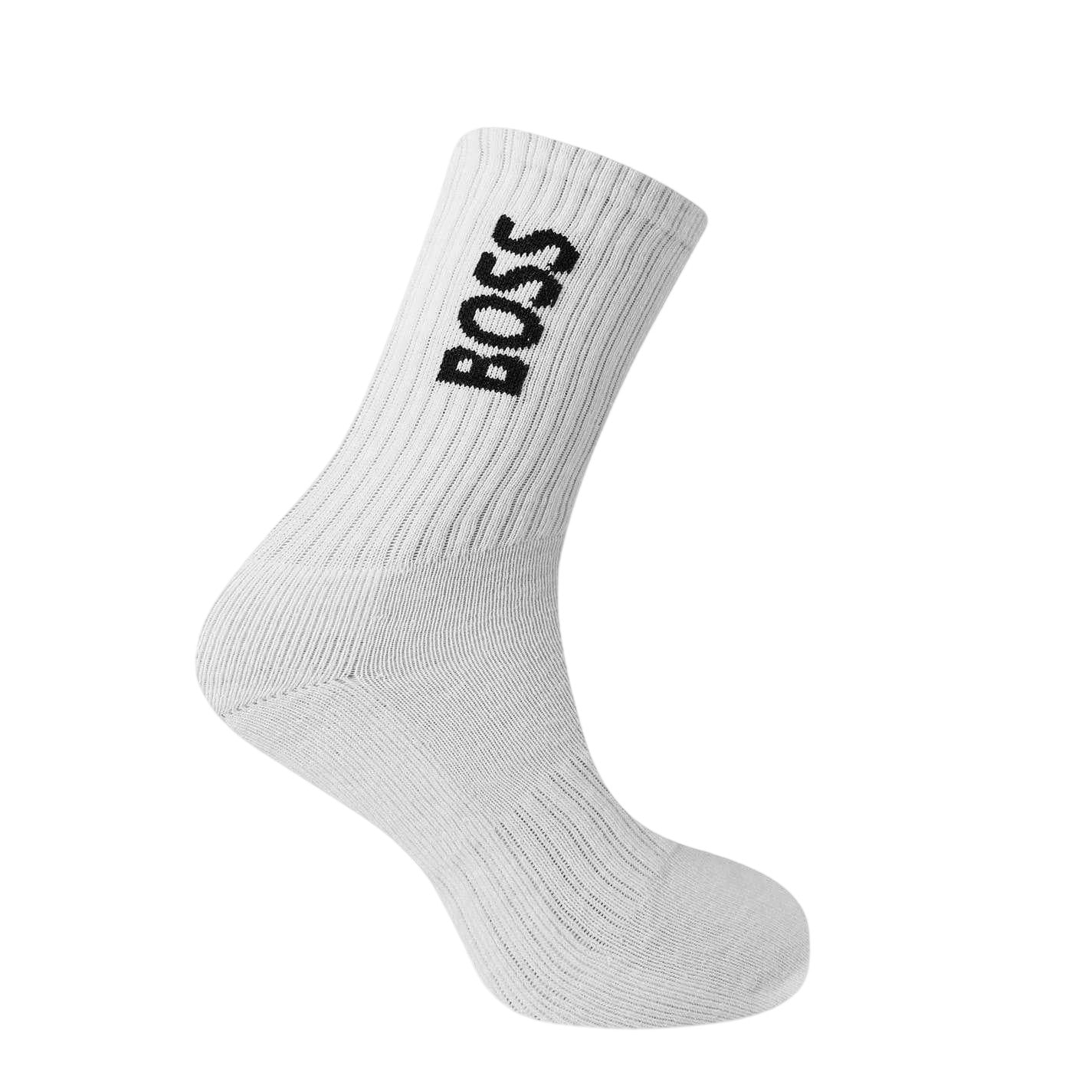 White - Back - Boss Mens Crew Socks