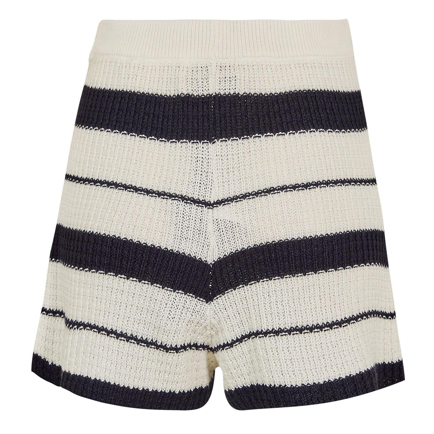 Navy-White - Back - Jack Wills Womens-Ladies Knitted Relaxed Fit Shorts