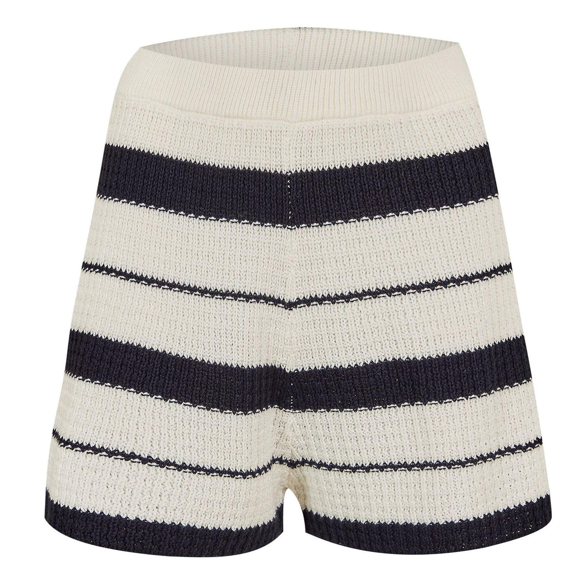 Navy-White - Front - Jack Wills Womens-Ladies Knitted Relaxed Fit Shorts