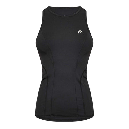 Black - Front - Head Womens-Ladies Racerback Tank Top