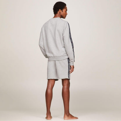 Grey - Back - Tommy Hilfiger Mens Tape Logo Lounge Sweatshirt