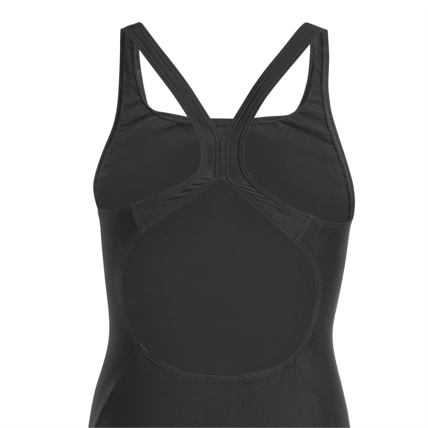 Black-White - Lifestyle - Adidas Girls 3 Stripes One Piece Swimsuit