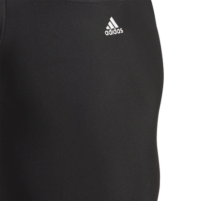 Black-White - Pack Shot - Adidas Girls 3 Stripes One Piece Swimsuit