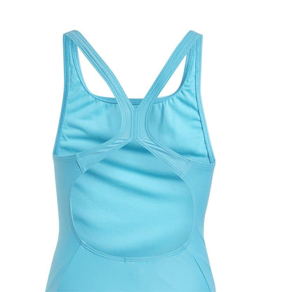 Cyan-White - Lifestyle - Adidas Girls 3 Stripes One Piece Swimsuit