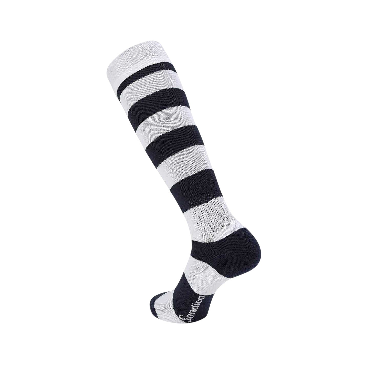 Navy-White - Back - Sondico Mens Contrast Striped Football Socks