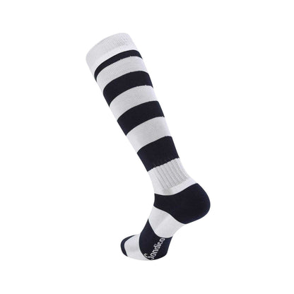 Navy-White - Back - Sondico Mens Contrast Striped Football Socks
