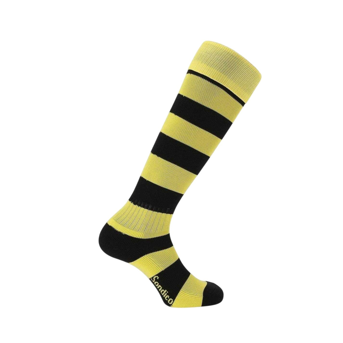 Black-Yellow - Front - Sondico Mens Contrast Striped Football Socks