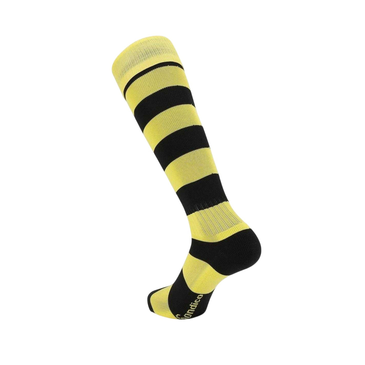 Black-Yellow - Back - Sondico Mens Contrast Striped Football Socks