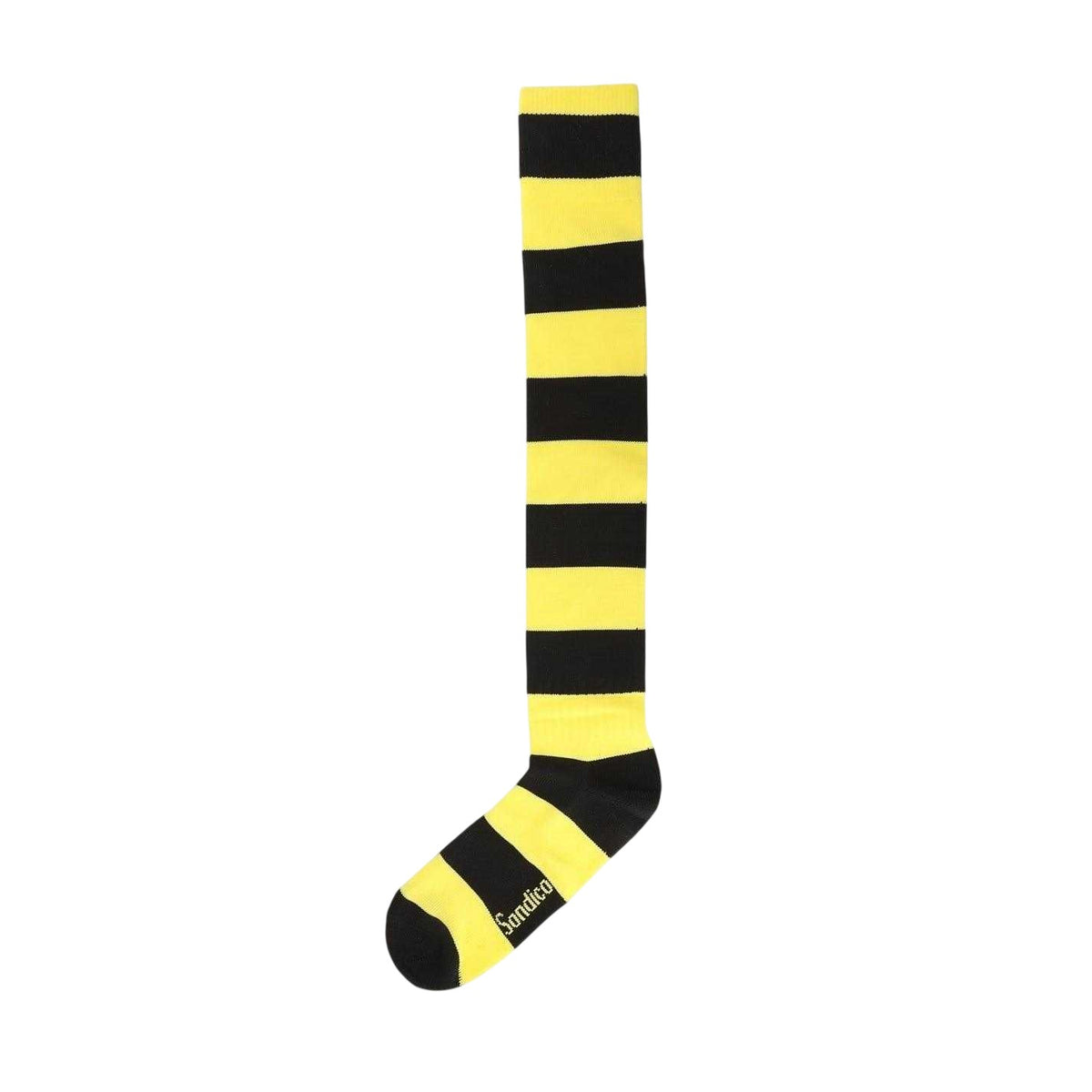 Black-Yellow - Side - Sondico Mens Contrast Striped Football Socks