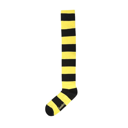 Black-Yellow - Side - Sondico Mens Contrast Striped Football Socks