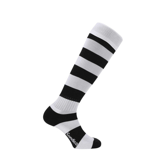 Black-White - Front - Sondico Mens Contrast Striped Football Socks