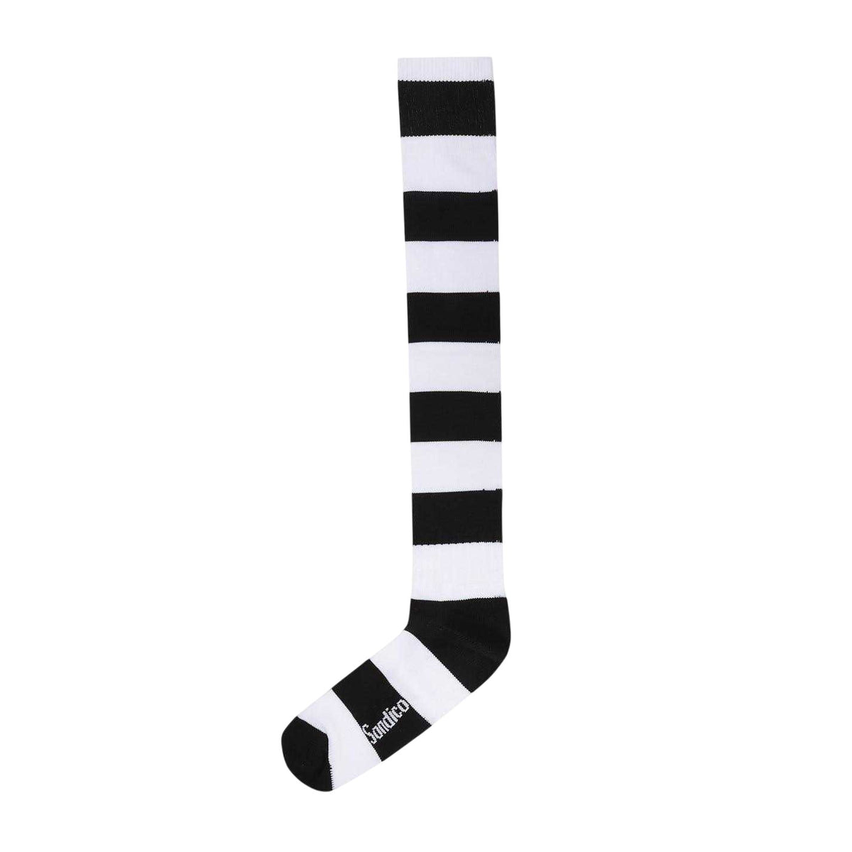 Black-White - Side - Sondico Mens Contrast Striped Football Socks
