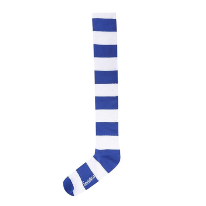 Blue-White - Side - Sondico Mens Contrast Striped Football Socks