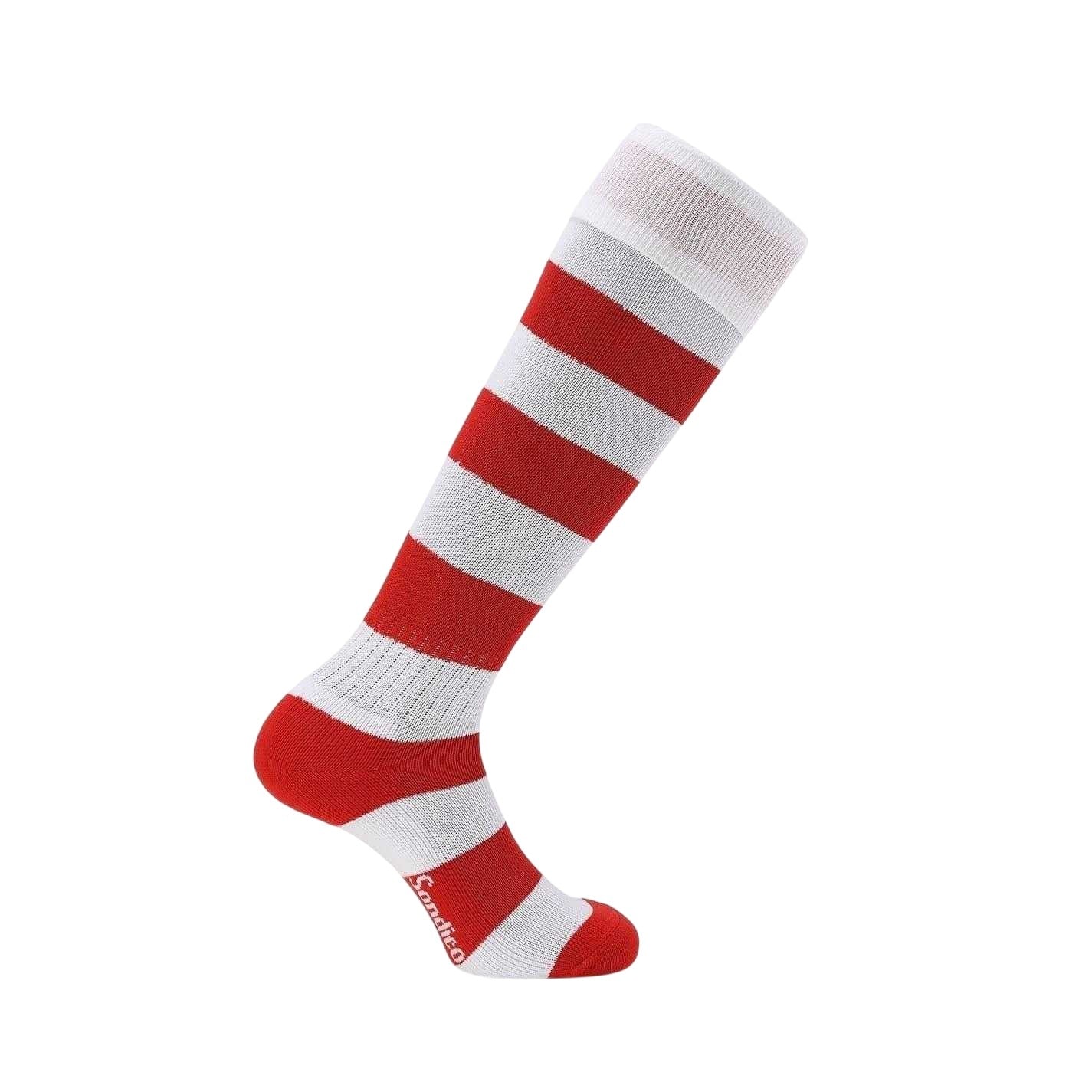 Red-White - Front - Sondico Mens Contrast Striped Football Socks