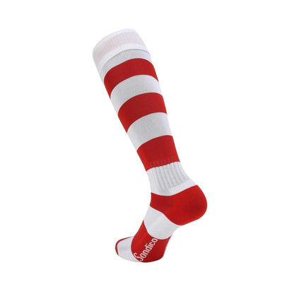 Red-White - Back - Sondico Mens Contrast Striped Football Socks