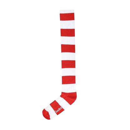 Red-White - Side - Sondico Mens Contrast Striped Football Socks