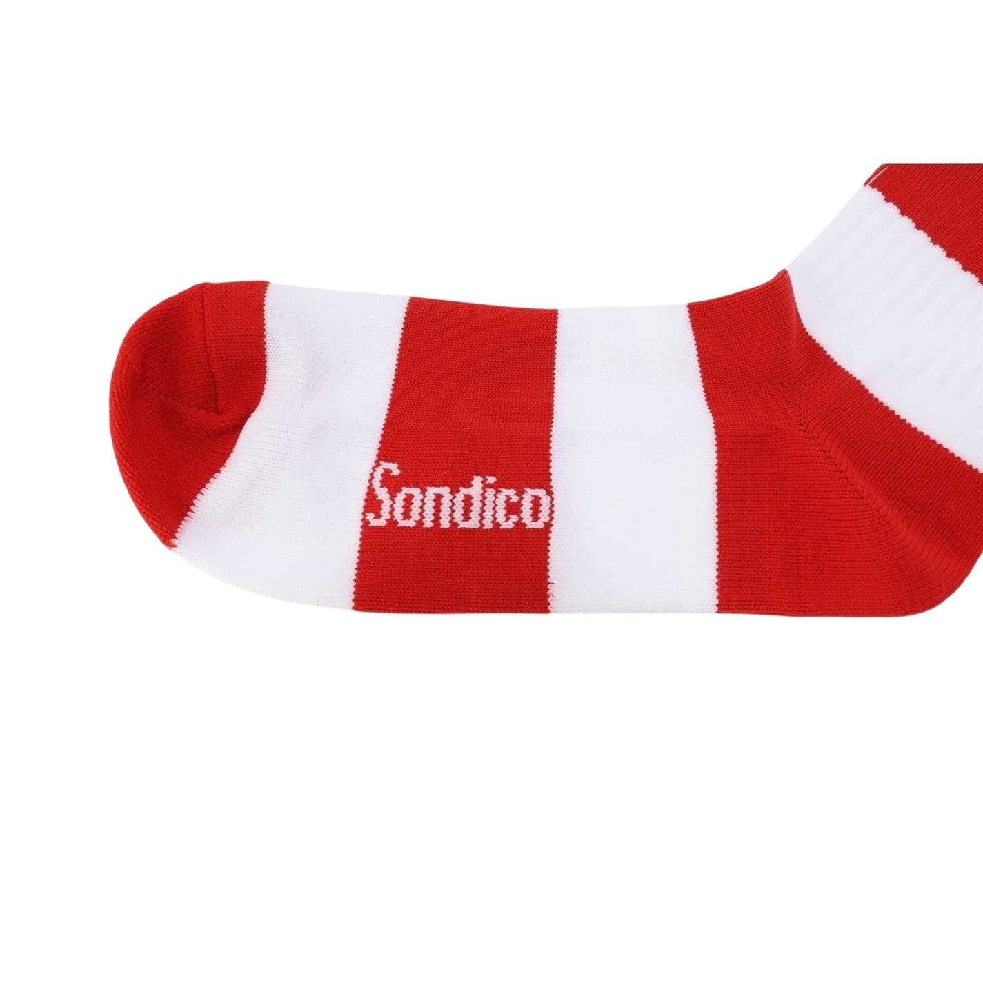 Red-White - Lifestyle - Sondico Mens Contrast Striped Football Socks