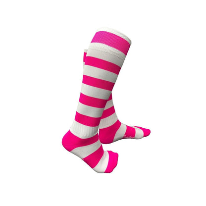 Pink-White - Front - Sondico Mens Contrast Striped Football Socks