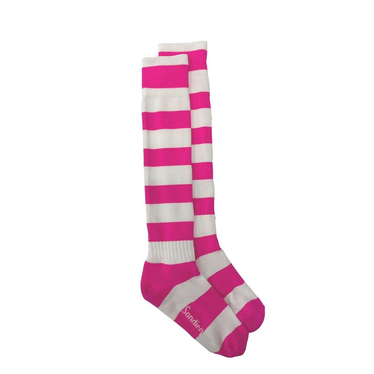 Pink-White - Back - Sondico Mens Contrast Striped Football Socks