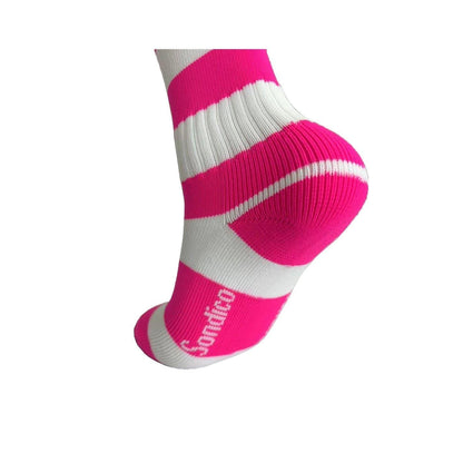 Pink-White - Side - Sondico Mens Contrast Striped Football Socks