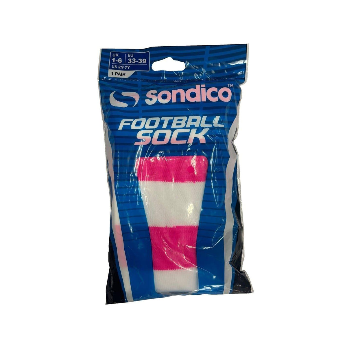 Pink-White - Lifestyle - Sondico Mens Contrast Striped Football Socks