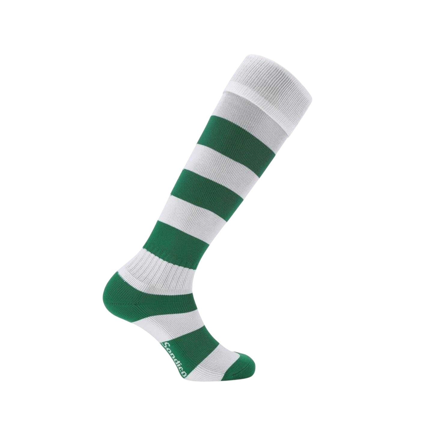 Green-White - Front - Sondico Mens Contrast Striped Football Socks