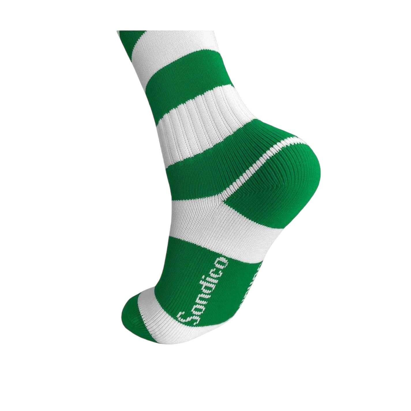 Green-White - Lifestyle - Sondico Mens Contrast Striped Football Socks