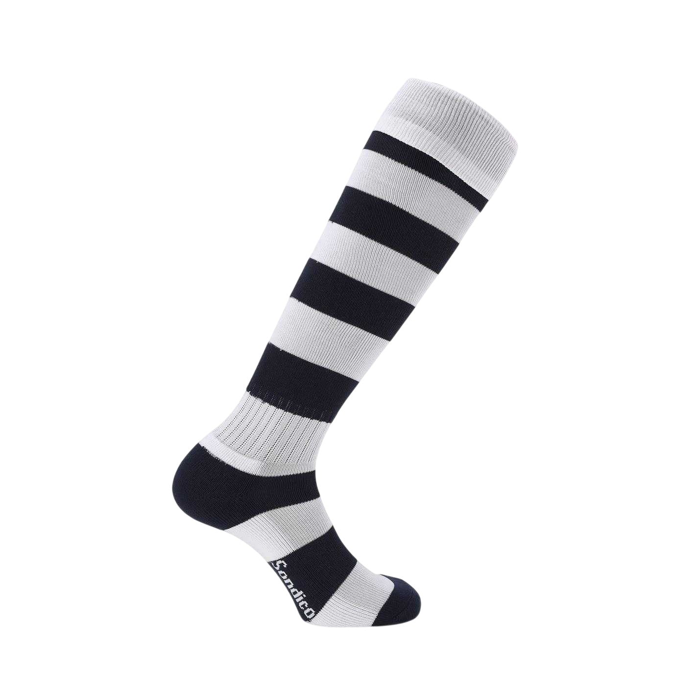 Navy-White - Front - Sondico Mens Contrast Striped Football Socks