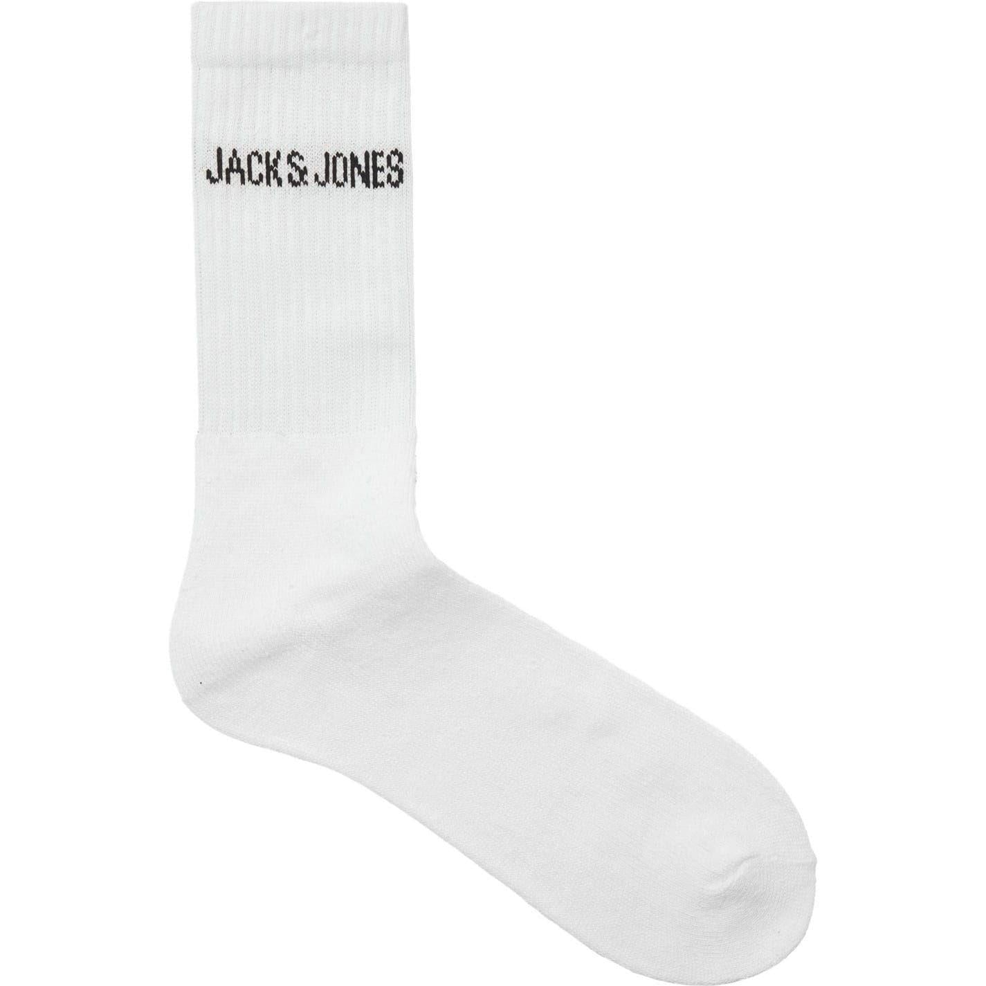 White - Back - Jack And Jones Mens Regen Crew Socks (Pack of 5)