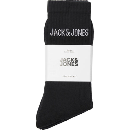 Black - Side - Jack And Jones Mens Regen Crew Socks (Pack of 5)