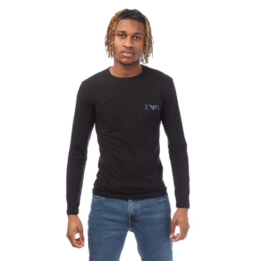 Black - Front - Emporio Armani Mens Slim Long-Sleeved T-Shirt