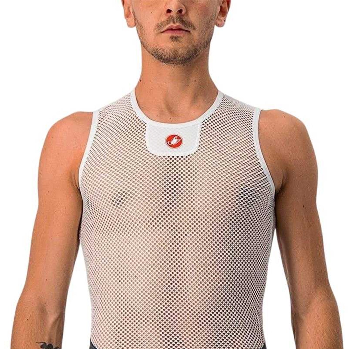 White - Side - Castelli Mens Core Sleeveless Base Layer Top