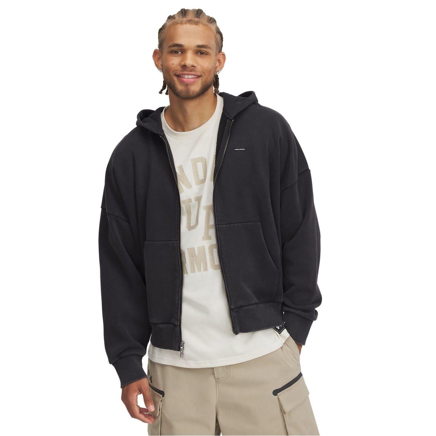 Black - Front - Under Armour Mens Fleece Hoodie