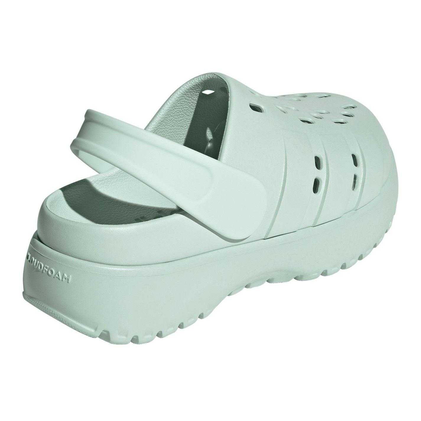 Blue - Back - Adidas Womens-Ladies Adilette Platform Clogs