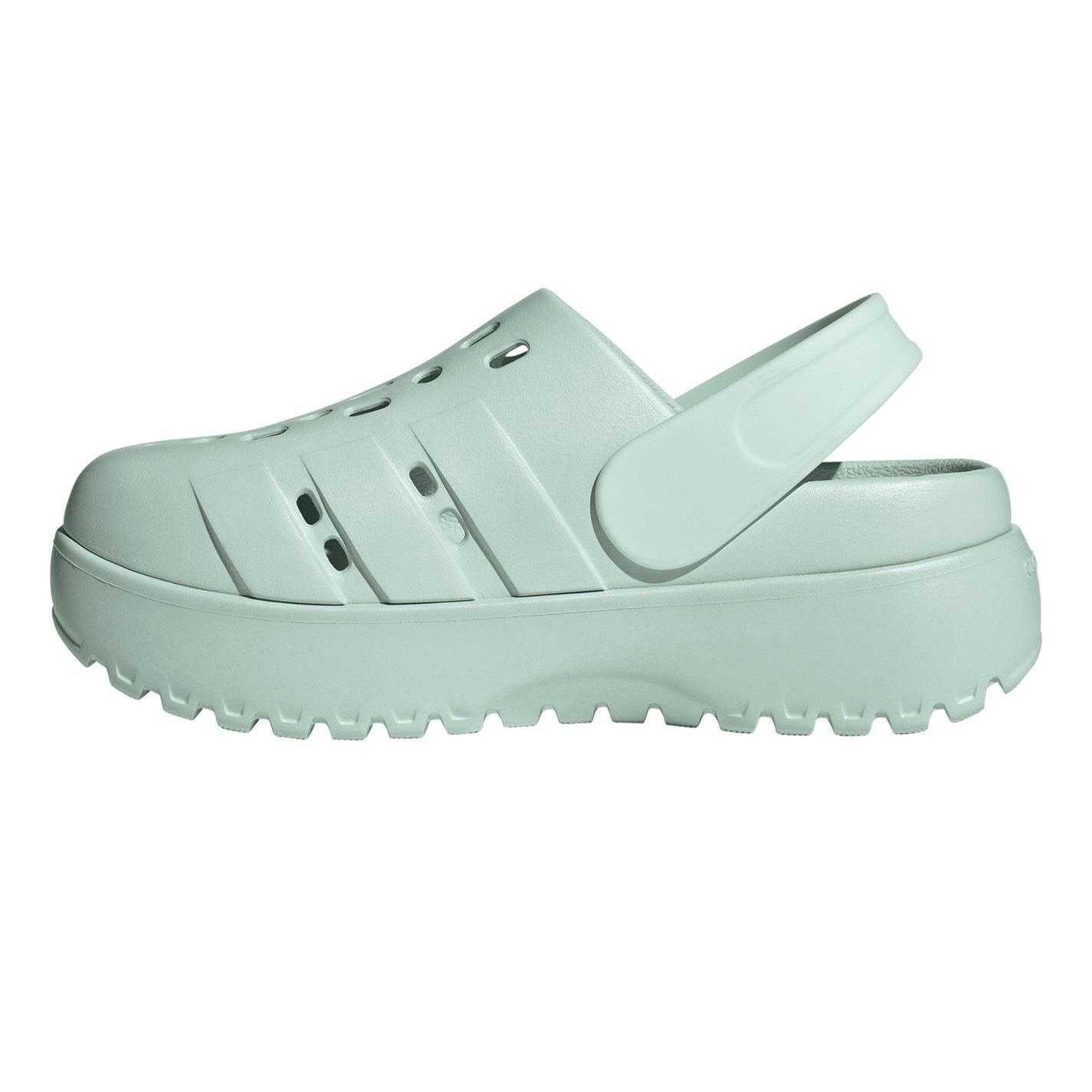 Blue - Side - Adidas Womens-Ladies Adilette Platform Clogs