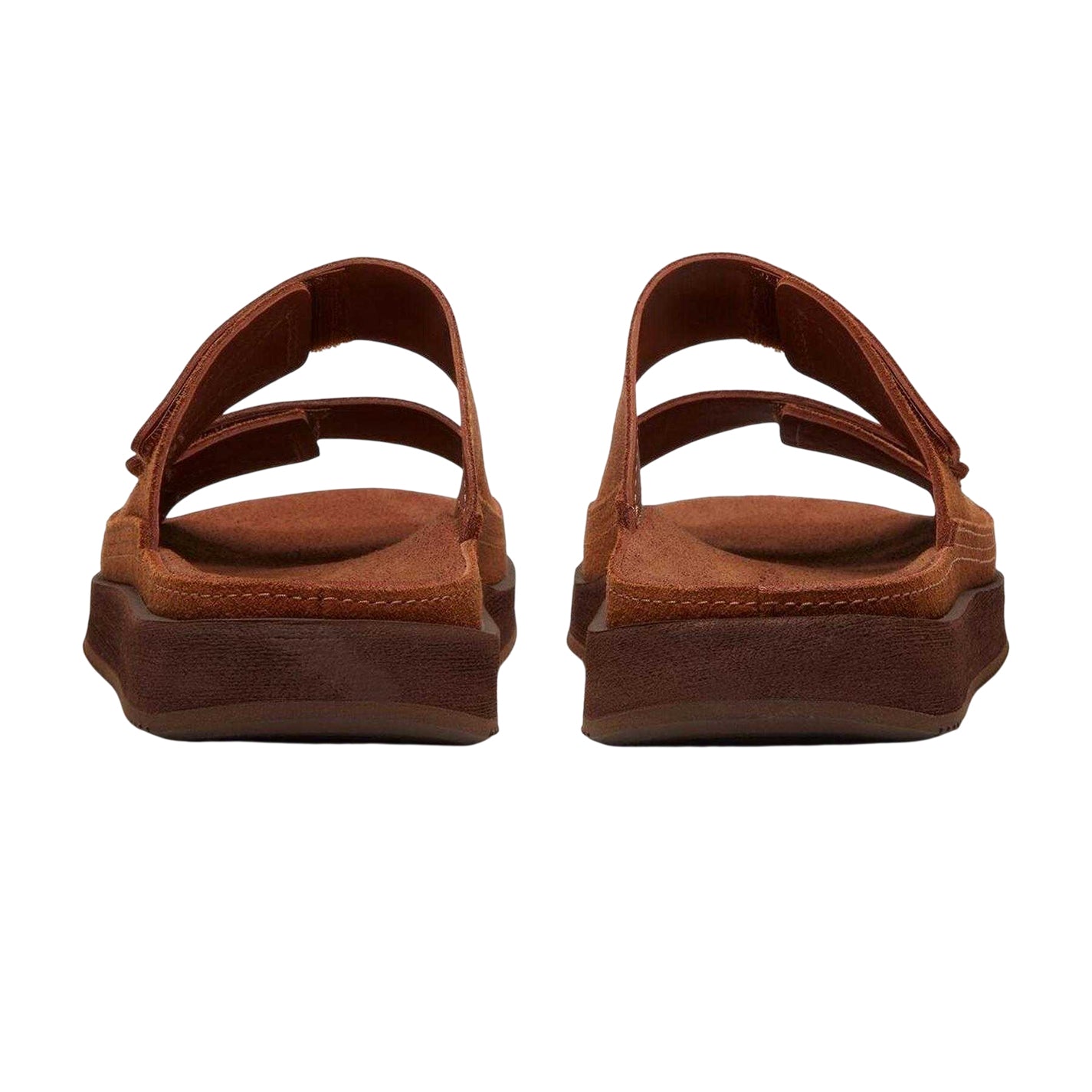 Medium Brown - Back - Timberland Mens Suede Straps Flat Sandals