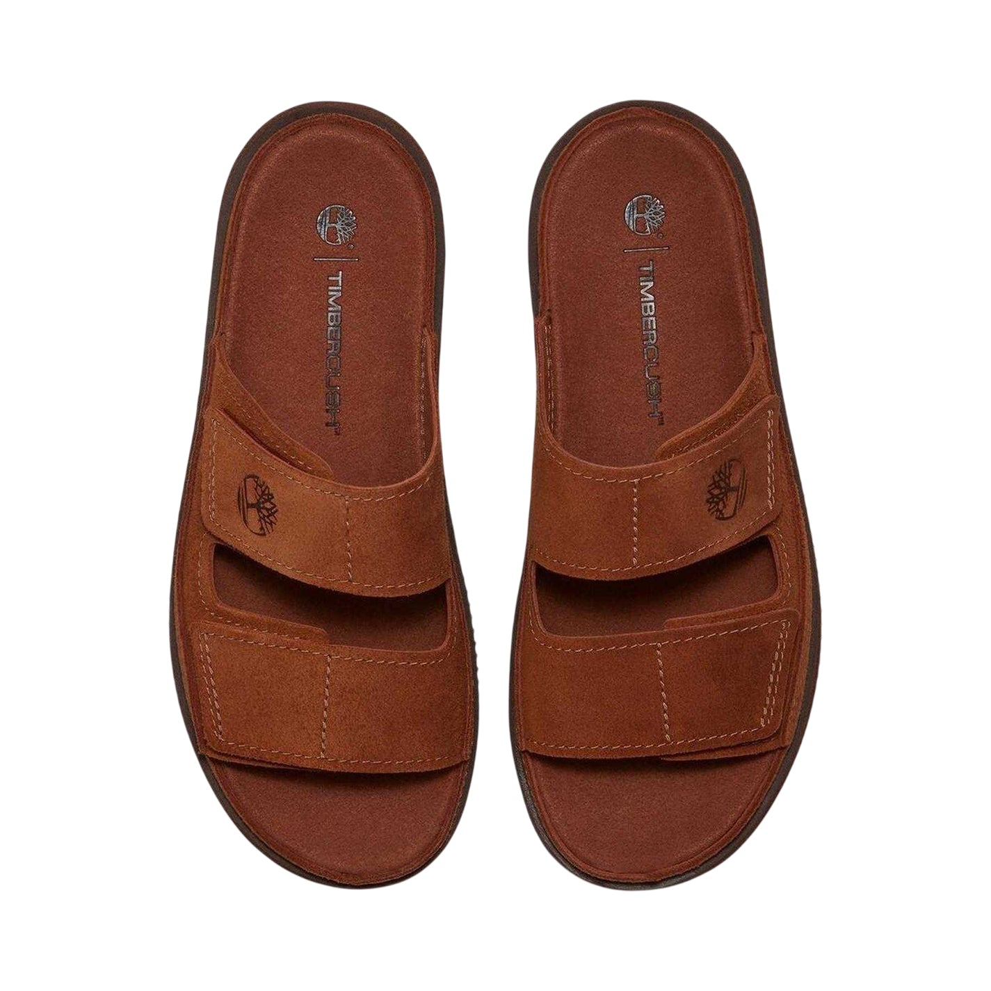 Medium Brown - Side - Timberland Mens Suede Straps Flat Sandals