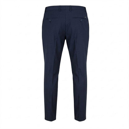 Dark Blue - Back - Boss Mens Leon Straight Leg Trousers