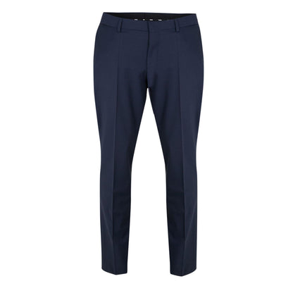 Dark Blue - Front - Boss Mens Leon Straight Leg Trousers
