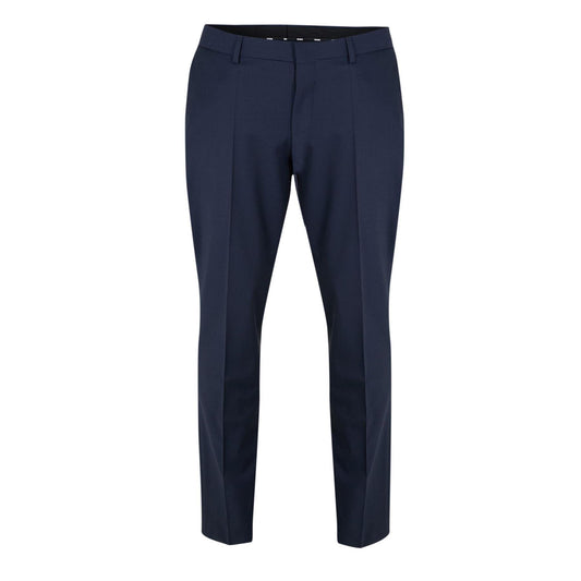 Dark Blue - Front - Boss Mens Leon Straight Leg Trousers