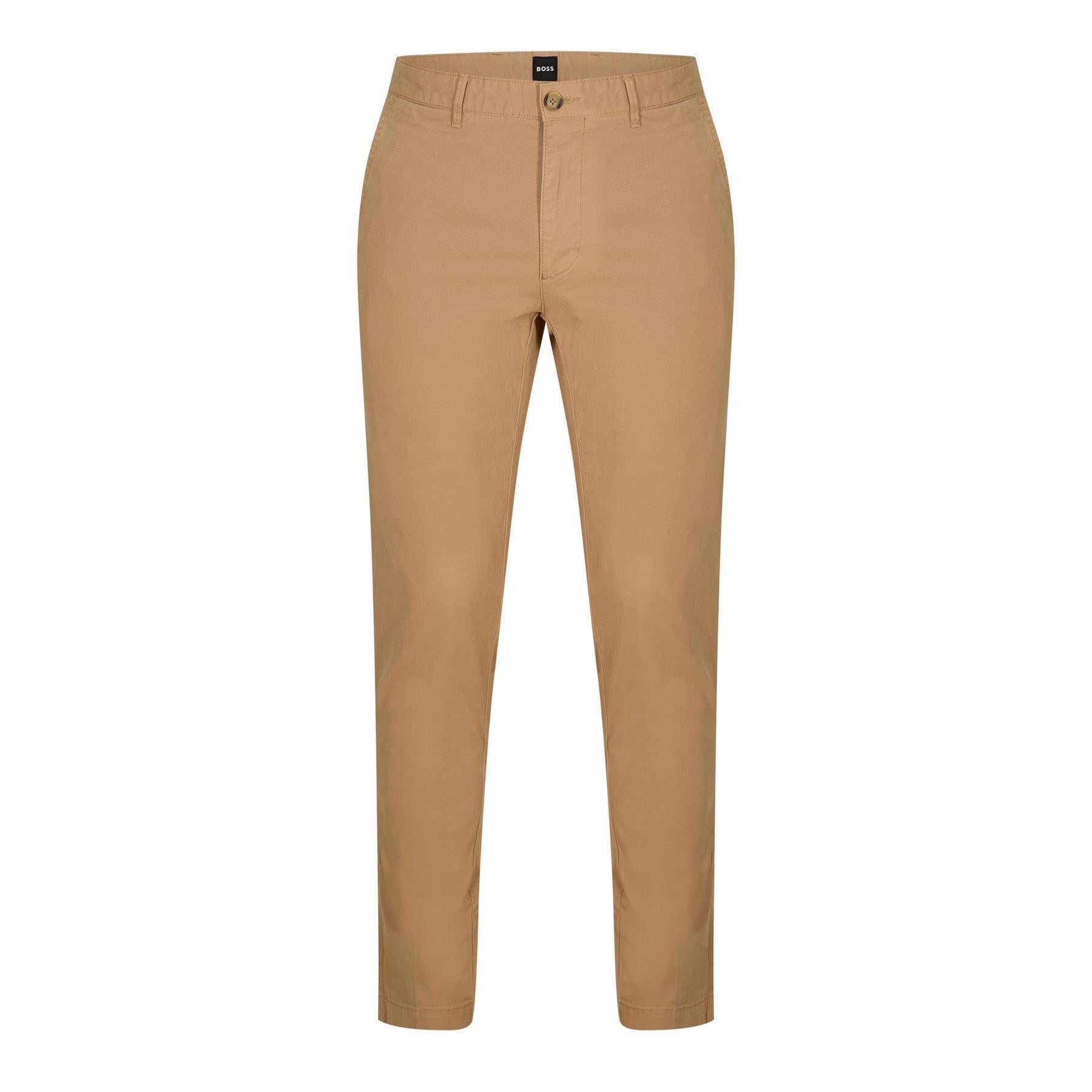 Light Beige - Front - Boss Mens Crigan3-D Tailored Trousers