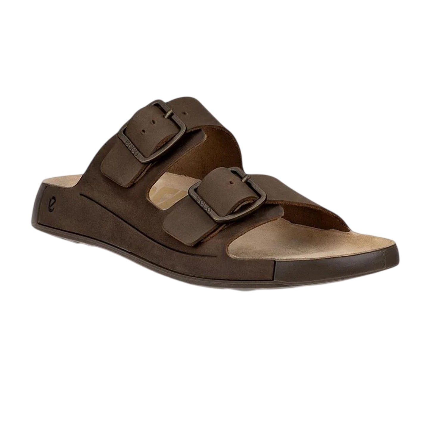 Nut Brown - Lifestyle - Ecco Mens Cozmo Leather Flat Sandals